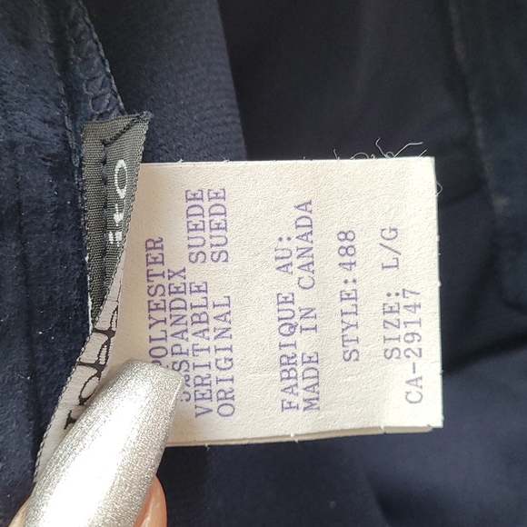 Vintage Mosskito Suede Navy high rise pants large - Picture 4 of 10